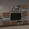 Meubles TV et lumière LED 5 pcs chêne artisanal bois ingénierie 