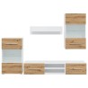 Meubles TV et lumière LED 5 pcs chêne artisanal bois ingénierie 