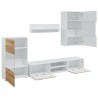 Meubles TV et lumière LED 5 pcs chêne artisanal bois ingénierie 