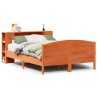 Lit bibliothèque sans matelas cire marron 120x200 cm pin massif 