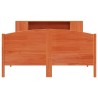 Lit bibliothèque sans matelas cire marron 120x200 cm pin massif 