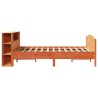 Lit bibliothèque sans matelas cire marron 120x200 cm pin massif 