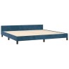 Cadre de lit sans matelas bleu foncé 200x200 cm velours 