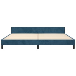 Cadre de lit sans matelas bleu foncé 200x200 cm velours 