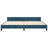 Cadre de lit sans matelas bleu foncé 200x200 cm velours 