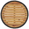 Canapé de jardin table coussins demi-rond noir résine tressée 