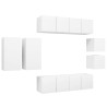Ensemble de meubles TV 8 pcs Blanc Bois d'ingénierie 
