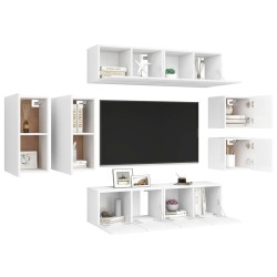 Ensemble de meubles TV 8 pcs Blanc Bois d'ingénierie 