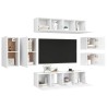 Ensemble de meubles TV 8 pcs Blanc Bois d'ingénierie 