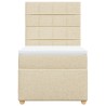 Sommier à lattes de lit avec matelas Crème 90x200 cm Tissu 