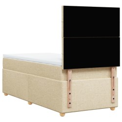 Sommier à lattes de lit avec matelas Crème 90x200 cm Tissu 