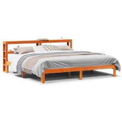 Cadre de lit sans matelas cire marron 180x200cm bois pin massif 