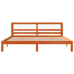 Cadre de lit sans matelas cire marron 180x200cm bois pin massif 