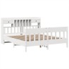 Cadre de lit sans matelas blanc 200x200 cm bois massif de pin 