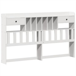 Cadre de lit sans matelas blanc 200x200 cm bois massif de pin 