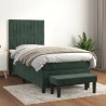 Sommier à lattes de lit avec matelas Vert foncé 90x190 cm 