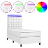 Sommier à lattes de lit avec matelas et LED Blanc 90x200 cm 
