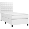 Sommier à lattes de lit avec matelas et LED Blanc 90x200 cm 