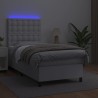 Sommier à lattes de lit avec matelas et LED Blanc 90x200 cm 