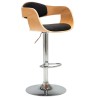 Chaises de bar lot de 2 noir bois courbé et similicuir 