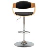Chaises de bar lot de 2 noir bois courbé et similicuir 