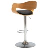 Chaises de bar lot de 2 noir bois courbé et similicuir 