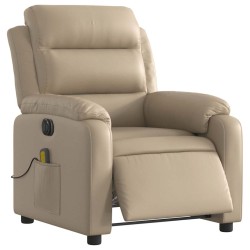 Fauteuil de massage inclinable électrique cappuccino similicuir 