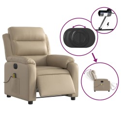 Fauteuil de massage inclinable électrique cappuccino similicuir 