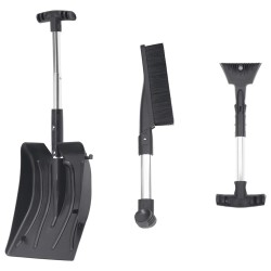Kit de pelle à neige 3 en 1 noir aluminium 