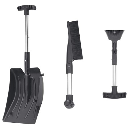 Kit de pelle à neige 3 en 1 noir aluminium 