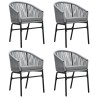 Ensemble à manger de jardin 5 pcs Gris 