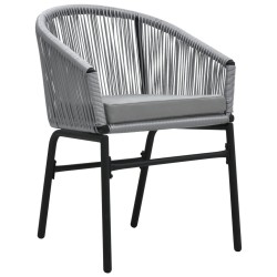Ensemble à manger de jardin 5 pcs Gris 