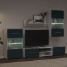 Meubles TV 5 pcs avec lumière LED indigo mat bois d'ingénierie 