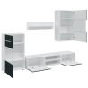 Meubles TV 5 pcs avec lumière LED indigo mat bois d'ingénierie 