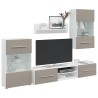 Meubles TV avec lumière LED 5 pcs gris pierre bois d'ingénierie 