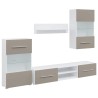 Meubles TV avec lumière LED 5 pcs gris pierre bois d'ingénierie 