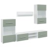 Meubles TV avec lumière LED 5 pcs vert olive bois d'ingénierie 