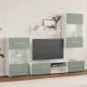 Meubles TV avec lumière LED 5 pcs vert olive bois d'ingénierie 