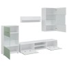 Meubles TV avec lumière LED 5 pcs vert olive bois d'ingénierie 