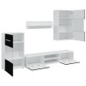 Meubles TV avec lumière LED 5 pcs noir mat bois d'ingénierie 