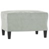 Canapé à 3 places avec repose-pieds Gris clair 180 cm Velours 