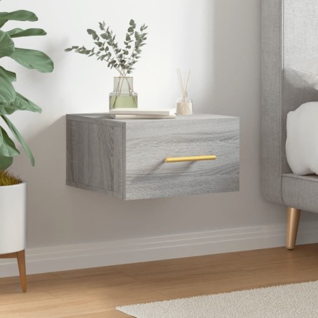 Table de chevet murale sonoma gris 35x35x20 cm 