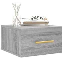 Table de chevet murale sonoma gris 35x35x20 cm 