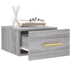 Table de chevet murale sonoma gris 35x35x20 cm 