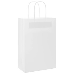 Sacs en papier 50 pcs avec poignées blanc 21x11x31 cm 