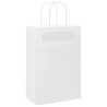Sacs en papier 50 pcs avec poignées blanc 21x11x31 cm 
