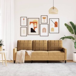 Canapé à 3 places Marron 180 cm Velours 