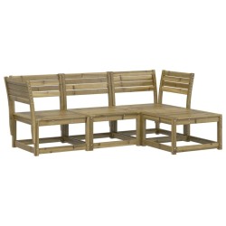 Salon de jardin 4 pcs bois de pin imprégné 