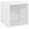 Meuble TV Blanc 37x35x37 cm Bois d’ingénierie 
