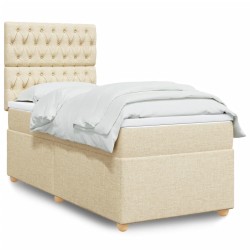 Sommier à lattes de lit avec matelas Crème 80x200 cm Tissu 